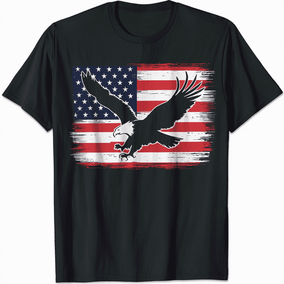 Vintage American Eagle T-Shirt Patriotic USA Flag Tee