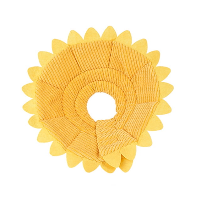 Cuello de cuello de la forma de girasol suave removible para el cuello del cuello del perro para el perrito de la mascota que usa el tamaño XL