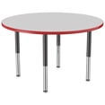 thumbnail image 1 of ECR4Kids 48in Round Everyday T-Mold Adjustable Activity Table Grey/Red/Black - Super Leg, 1 of 7