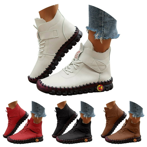 Pandaie Womens Casual Shoes Ankle Chukka Boots Slip on Loafers Fashion Sneakers Mid Top Walking Driving Flats Shoes Black 6