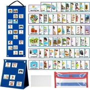 Visual Timetable, Triani Children Visual Now and Next Board Learning Aids Tool with 70 Picture Cards To Support Communication, Daily Routine Chart for Speech and Language, PreschoolASD, Autism