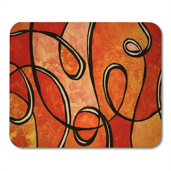 NUDECOR Colorful Artistic Photograph of Abstract Painting Swirls in Shades Orange Hand on Red Big Mousepad Mouse Pad Mouse Mat 9x10 inch
