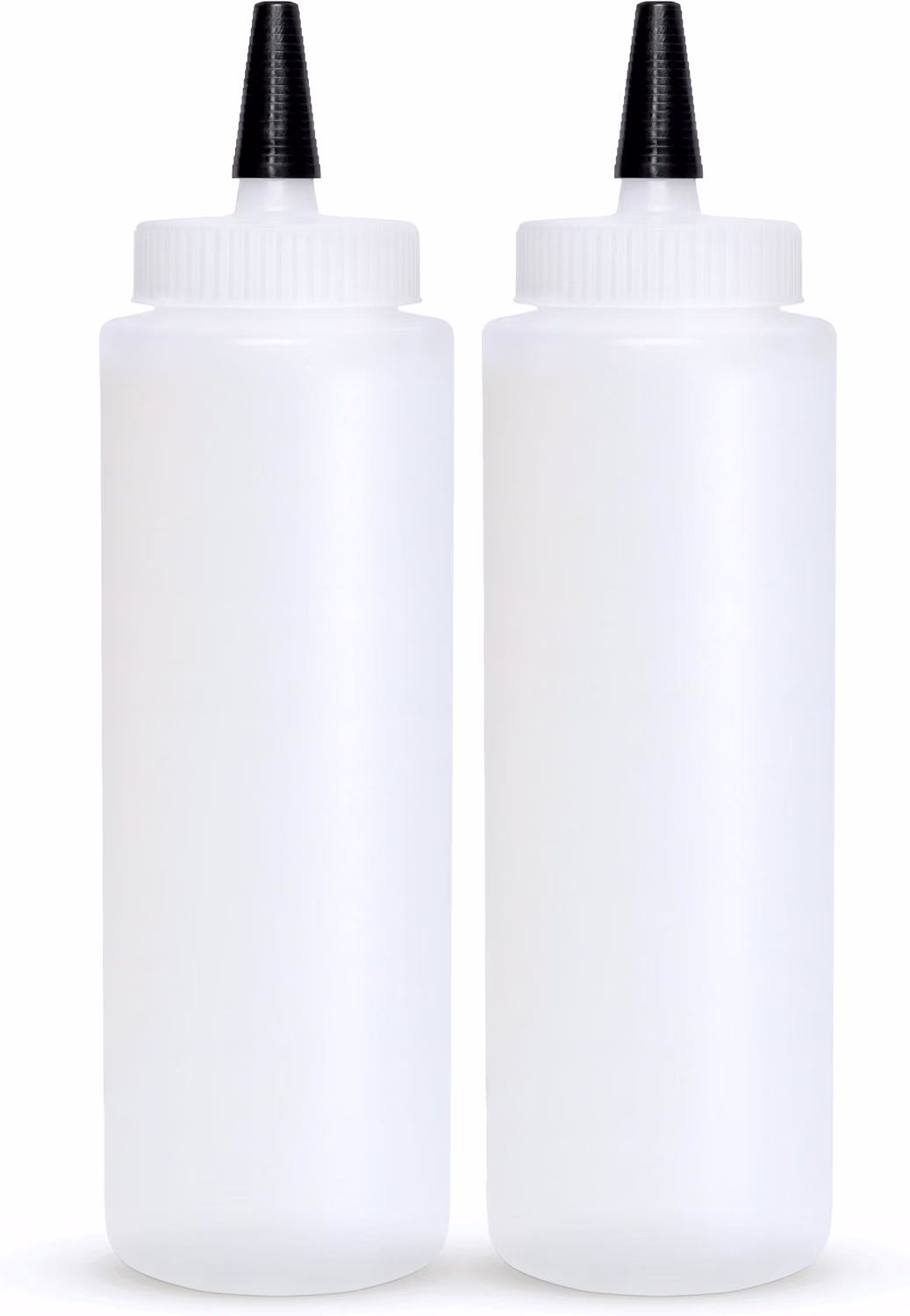 BRIGHTFROM Condiment Squeeze Bottles 8 OZ Wide Neck, Empty Squirt Bottles - Removable Top-Cap, Leak Proof for Ketchup, Mustard, Syrup, Sauces, Dressing, Oil, Arts, LDPE BPA FREE Plastic - 2 PACK