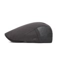thumbnail image 5 of Comfortable Men's Cotton Newsboy Cap Flat Hat Classic Herringbone Pattern Adjustable Fit for Golf Cabbie Driving Daily Wear (Dark Gray), 5 of 8