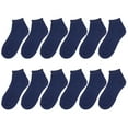 thumbnail image 2 of 12 Pairs Women's Ankle Socks Assorted Colors Size 9-11 Navy, 2 of 2