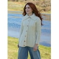 thumbnail image 4 of Aran Irish Knit Cardigan Sweater 100% Merino Wool Women's Chunky Jacket with Buttons Made in Ireland, 4 of 8