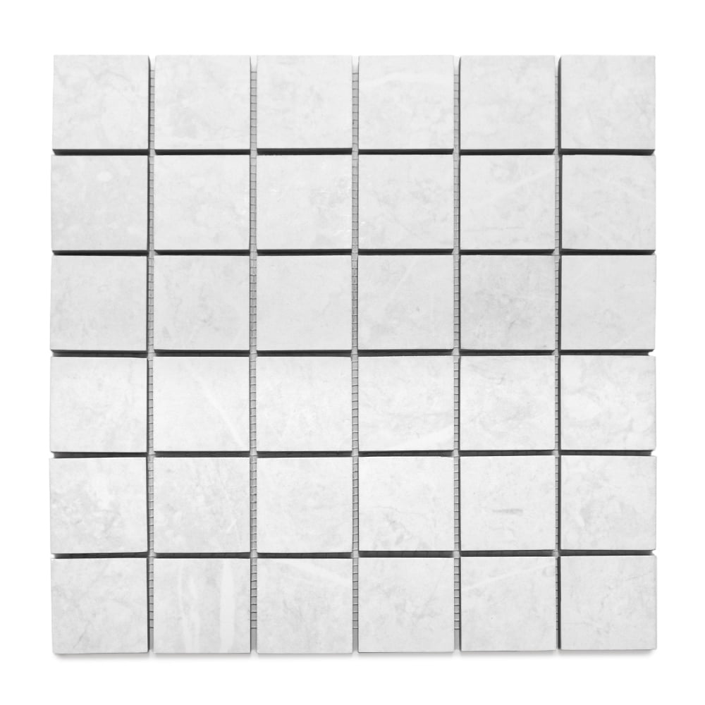 The Tile Life Opera White 4" x 4" Marble Look Matte Porcelain Mosaic Tile Sample, 1 Piece