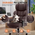 thumbnail image 3 of CoolHut Big and Tall Office Chair 400LBS, Adjustable Headrest Ergonomic Computer Desk Chair, Executive Leather Chair with Adjustable Armrest, High Back Office Chair Havy Duty Design, Coffee, 3 of 8