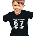 thumbnail image 3 of I was 6 Now I'm 7 Birthday Shirt for Kids Distressed Six Seven Hands Unisex Party Tee Black Shirt Youth Medium, 3 of 5