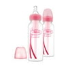 Options Narrow Neck Bottle With Level 1 Teat, 2 Pack (Pink) - 250mL