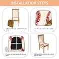 thumbnail image 4 of Baseball Pattern Seat Covers for Dining Room Chairs Set Of 6,Stretch Printed Washable Chair Seat Cover with Elastic Ties and Button,Removable Waterproof Couch Cushion Covers, 4 of 6