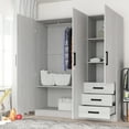 thumbnail image 7 of Woodpeckers Furniture and Mattress 61"Wide Armoire Wardrobe Closet For Hanging With 3 Drawers & Shelves, 7 of 7