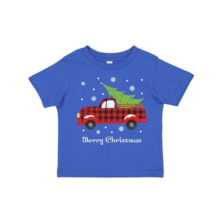 

Inktastic Plaid Vintage Christmas Truck Gift Toddler Boy or Toddler Girl T-Shirt