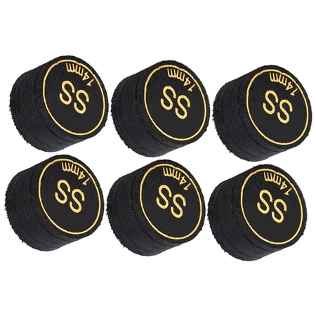 Professional 14mm Multi-Layer Leather Pool Cue Tips for Billiard Cues - 6pcs Set