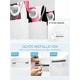 thumbnail image 5 of No Hook Cloth Fabric Shower Curtain with Snap in Liner, Pink Stripe Waterproof Shower Curtains Set with See Through Top Window, Gradient Grey Moire Geometric Modern Abstract Bath Curtains 36"x78", 5 of 6