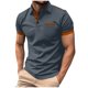 thumbnail image 1 of Tops de Verano Ligeros de Manga Corta de los Hombres Cuello Redondo Botón Soporte Cuello Transpirable Casual Tee, 1 of 6