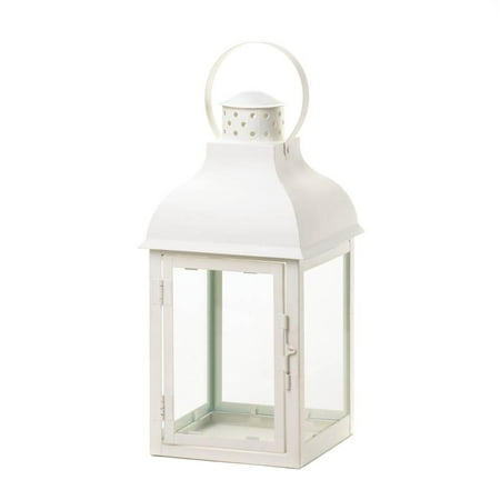 Decorative Candle Lanterns Glass Gable White Outdoor Large
