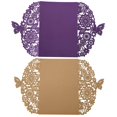 thumbnail image 2 of 20Pcs Delicate Carved Butterflies Romantic Wedding Party Invitation Card Envelope Invitations for Wedding - 10Pcs Purple & 10Pcs Golden Beige, 2 of 8