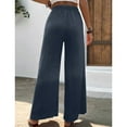 thumbnail image 3 of SWSMCLT Women's Casual Wide Leg Pants Flowy Elastic Light Casual Baggy Trendy Long Beach Pull On Ankle Palazzo Dark Blue 3X-Large, 3 of 4