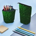 thumbnail image 5 of Lsque Green Sparkling Pattern Telescopic Pencil Bag Pen Holder Stationery Case, Stand-up Retractable Transformer Bag Organizer, 5 of 6