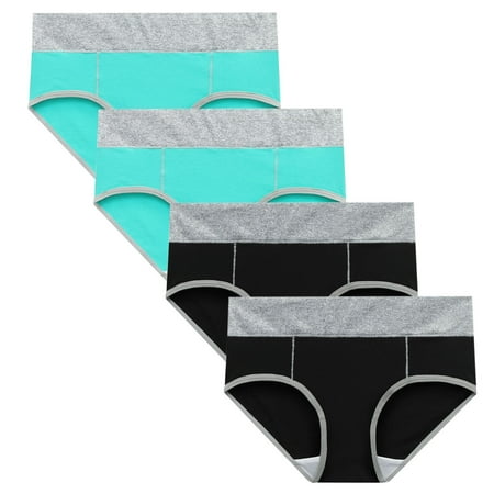 

Efsteb 4 Pack Womens Briefs Cotton Underwear Comfortable Solid Color Patchwork Briefs Underwear Knickers Panties Lingerie Breathable Multicolor