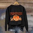 thumbnail image 4 of Xijirk Crewneck Pullover Sweatshirt Long Sleeve Oversized Fit Retro Pumpkin Season Letter Pumpkin Graphic Print for Fall Halloween and Daily Casual Wear,Black,L, 4 of 4