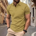 thumbnail image 1 of pstuiky camisetas para hombre, Camisa informal de manga corta con cuello vuelto, cómoda y lisa, para hombre camisetas de hombre xl, 1 of 6