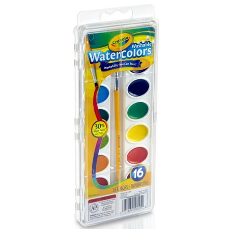 Crayola Washable Watercolor Paint, 16 Assorted Colors