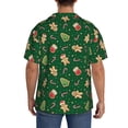 thumbnail image 3 of Balery green Christmas Element Camisa Casual de Manga Corta con Botones para Hombre, Texturizada, Estilo Cubano, para Playa, Verano-Medium, 3 of 5
