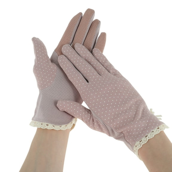 Unique Bargains 1 Pair Sunblock Mittens Sun Block Driving Gloves for Women Purple