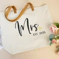 thumbnail image 4 of Mrs Bag Mrs Gifts 2025 Bride Gifts Bride Tote Bag Wedding Bridal Shower Bachelorette Party Honeymoon Large Travel Canvas Totes with Zipper, 4 of 9