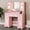 Matte Pink-6-Drawer, variant on Walnut 8-Drawer 55-Inch Vanity Desk with Mirror, Lights, Charging Station and Tempered Glass Top