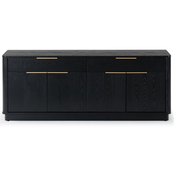 Safavieh Gabrietta 2 Drawer Wood Tv Stand in Black / Gold
