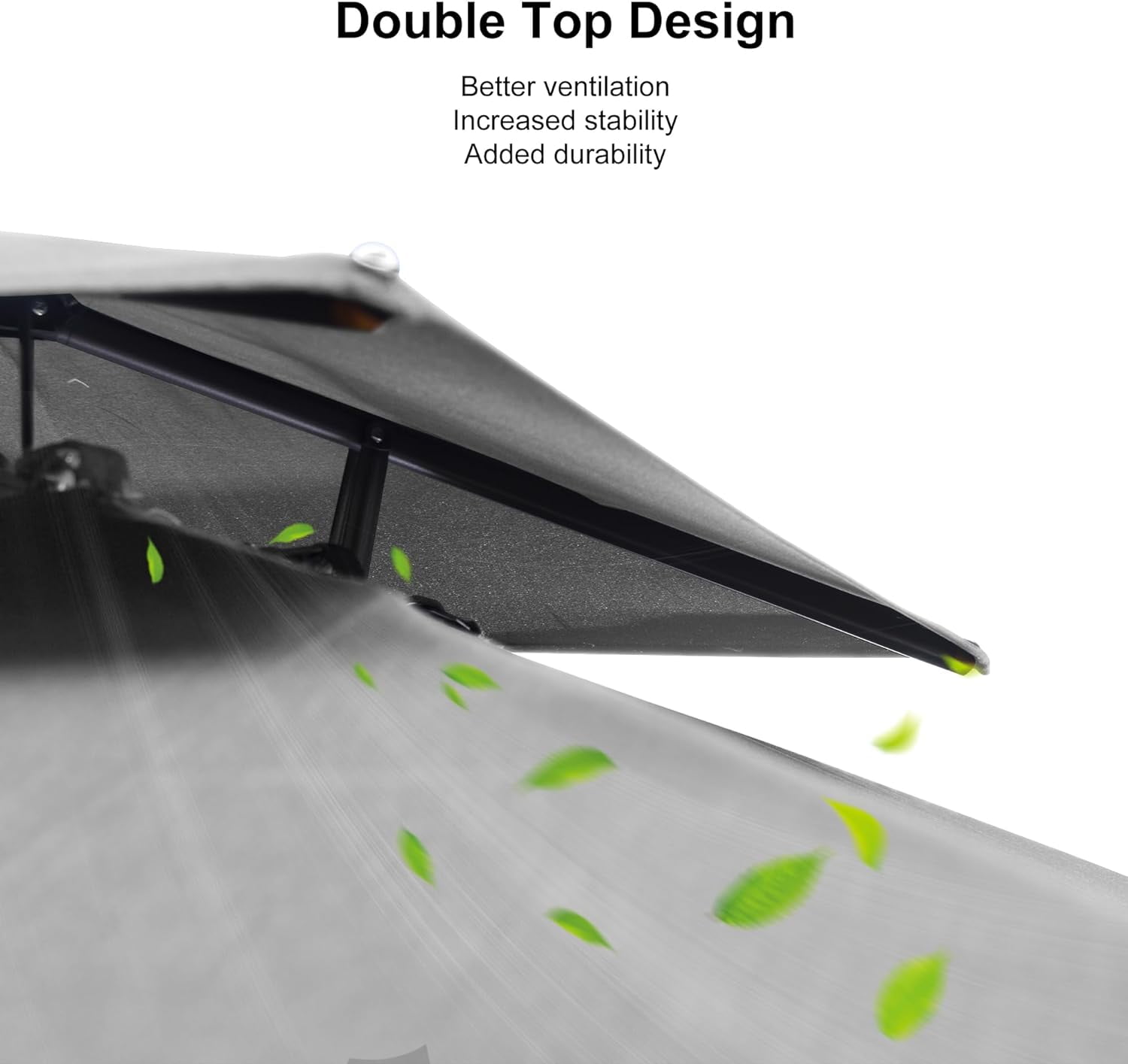 PURPLE LEAF Outdoor Cantilever Umbrella 10' X 13' Rectangle Umbrella Large Patio Umbrella Windproof Heavy Duty Hanging Offset Umbrella for Garden Outdoor Pool, Light Grey