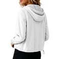 thumbnail image 6 of Jsaierl Women's Lightweight Hooded Zip Up Windbreaker Jacket with Elastic Cuffs and Drawstring Bottom Sporty Outdoor Top, 6 of 8