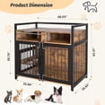 thumbnail image 2 of Cage pour Chien Style Meuble avec 2 Tiroirs de Rangement et Mangeoire Réglable, Table d'Appoint en Bois pour Usage Intérieur, 2 of 7