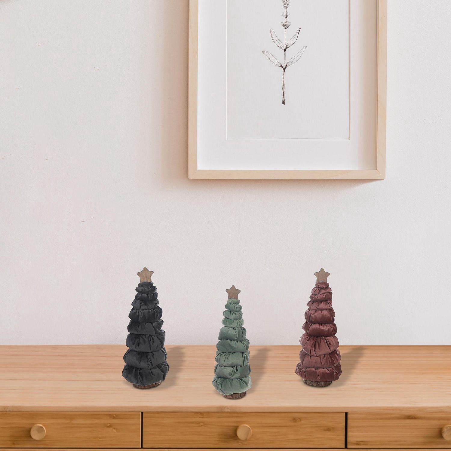 Décoration D'Arbre De Noël En Tissu - Lot De 3