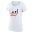 thumbnail image 2 of Women's G-III 4Her by Carl Banks White Detroit Tigers Super-Slim Fit Lightweight Team Graphic T-Shirt, 2 of 3