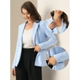 thumbnail image 2 of DARING DIVA Lapel Collar Long Sleeve Faux Suede Blazer S Grey Blue, 2 of 6