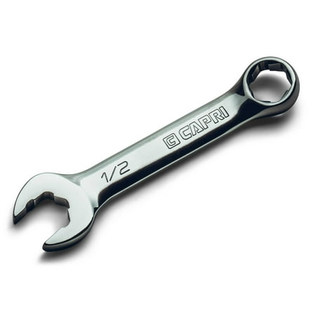 UPC: 0886352117890 | Capri Tools 1/2 in. WaveDrive Pro Stubby Combination Wrench for Regular and Rounded Bolts