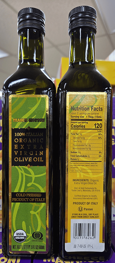 Trader Giotto's 100% Italian Organic Cold Pressed Extra Virgin