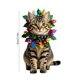 thumbnail image 3 of Adornos navideños de acrílico con forma de gato moteado, planos en 2D, para colgar en casa, oficina y coche., 3 of 6