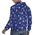 thumbnail image 6 of Balery Golden Snowflakes Royal Blue Pattern Mens Hoodie Kangaroo Pocket Hoodie Pullover Hooded Sweatshirt Ideal for Daily Wear Travel and Home-XX-Large, 6 of 7