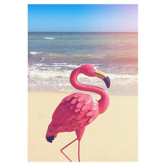 BSDHOME Pink Flamingo Long Garden Flag House Banner 28 x 40 inch