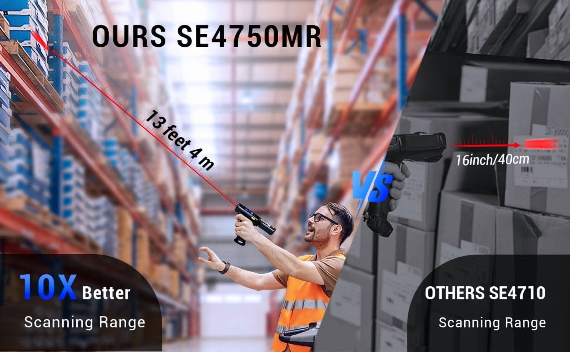Tera Pro Android Barcode Scanner: 37 Keys Zebra SE4750MR Scan-Range 13FT Qualcomm CPU 6700mAh with Hot-swap Android 11 1D 2D QR Handheld PDA Charging Cradle Pistol Grip 4G BT 5.0 Wi-Fi GPS P161