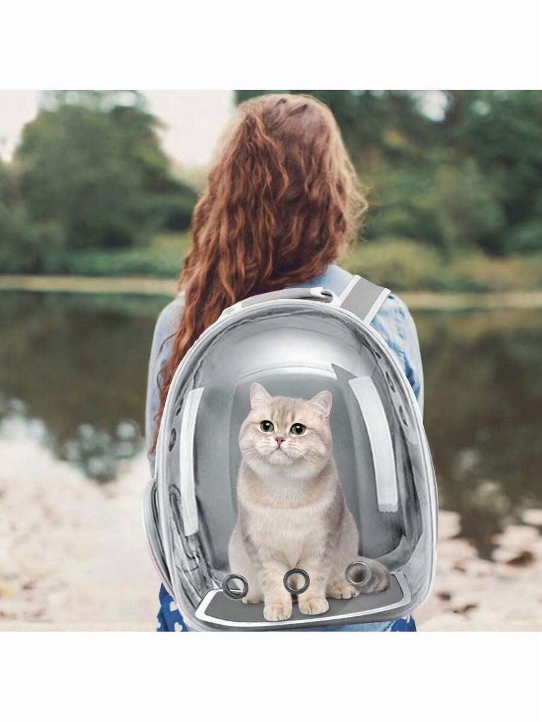 Cat Backpack, Pet Bubble Backpack, Pet Capsule Backpack, Small Space Pet Travel Bag, Waterproof And Breathable Pet Harness Approved By The Airline,Suitable For Travel,Hiking,Walking And Outdoor Use
