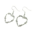 thumbnail image 3 of Barbed Wire Heart Earrings Sterling Silver Or Silver Plated Hooks, Gothic Jewellery Thorn Valentines Day Gift For Girlfriend Wife Halloween, 3 of 7
