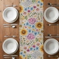 thumbnail image 4 of Table Runner 120 Inches Long for Kitchen Dining, Sunflower Vintage Dresser Scarf Farmhouse, Dining Table Decorations for Wedding/Parties, Yellow Floral Summer Botanical Retro Art 13 x 120 In, 4 of 8