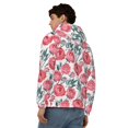thumbnail image 4 of Uemuo Rose Flowers for Men's Fashion Full-zip Hoodies & Sweatshirts with Kangaroo Pocket, Zip-up Hooded Sweatshirt, Moisture Wicking & Breathable-X-Large, 4 of 5