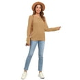 thumbnail image 6 of Uvplove Women's Long Sleeve Crew Neck Knitted Pullover Sweater khaki-l, 6 of 7